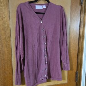 Mauve Button-Up Sweater